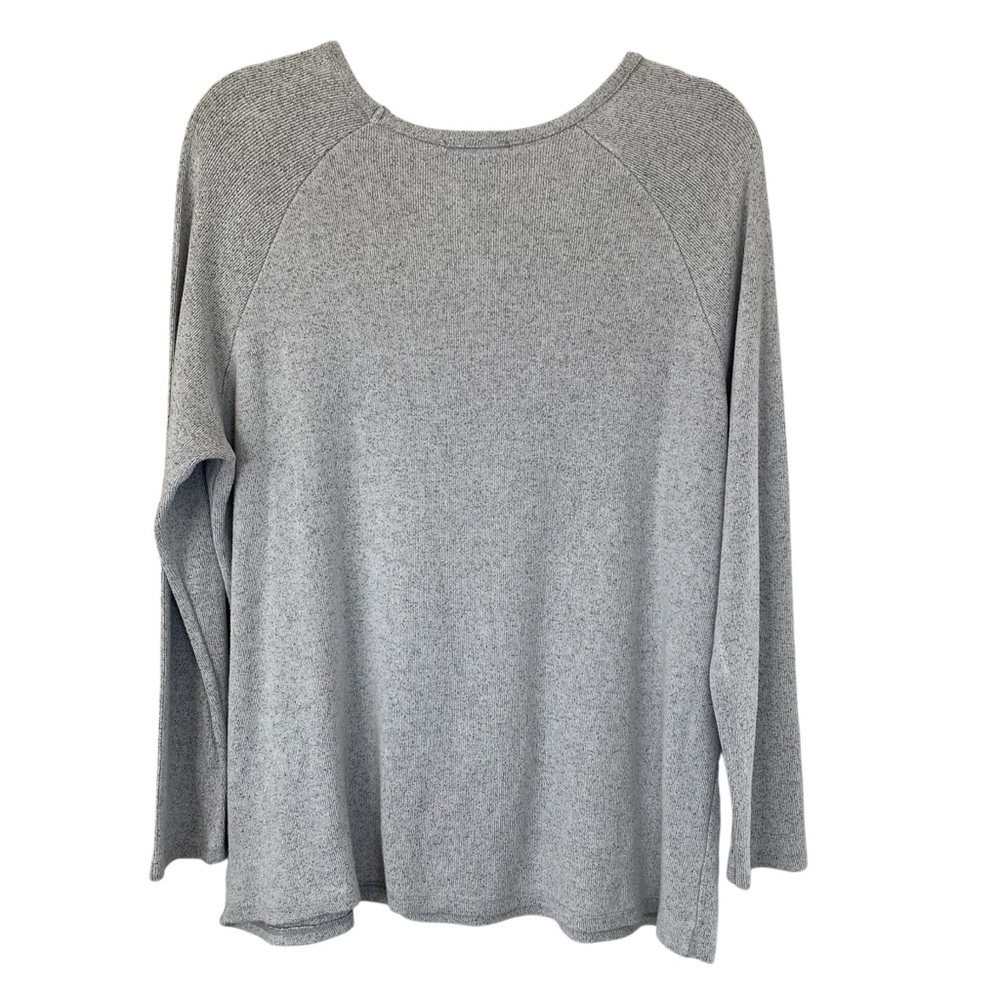 BRANDY MELVILLE Gray Oversized Slouchy V-Neck Sweater OS - Picture 4 of 8